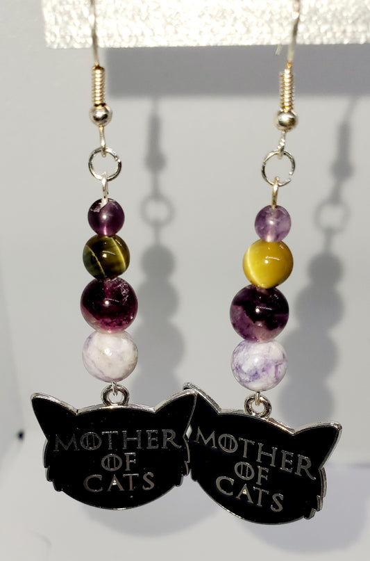 Mother of Cat Earrings - Cinnful Charms Jewelry 