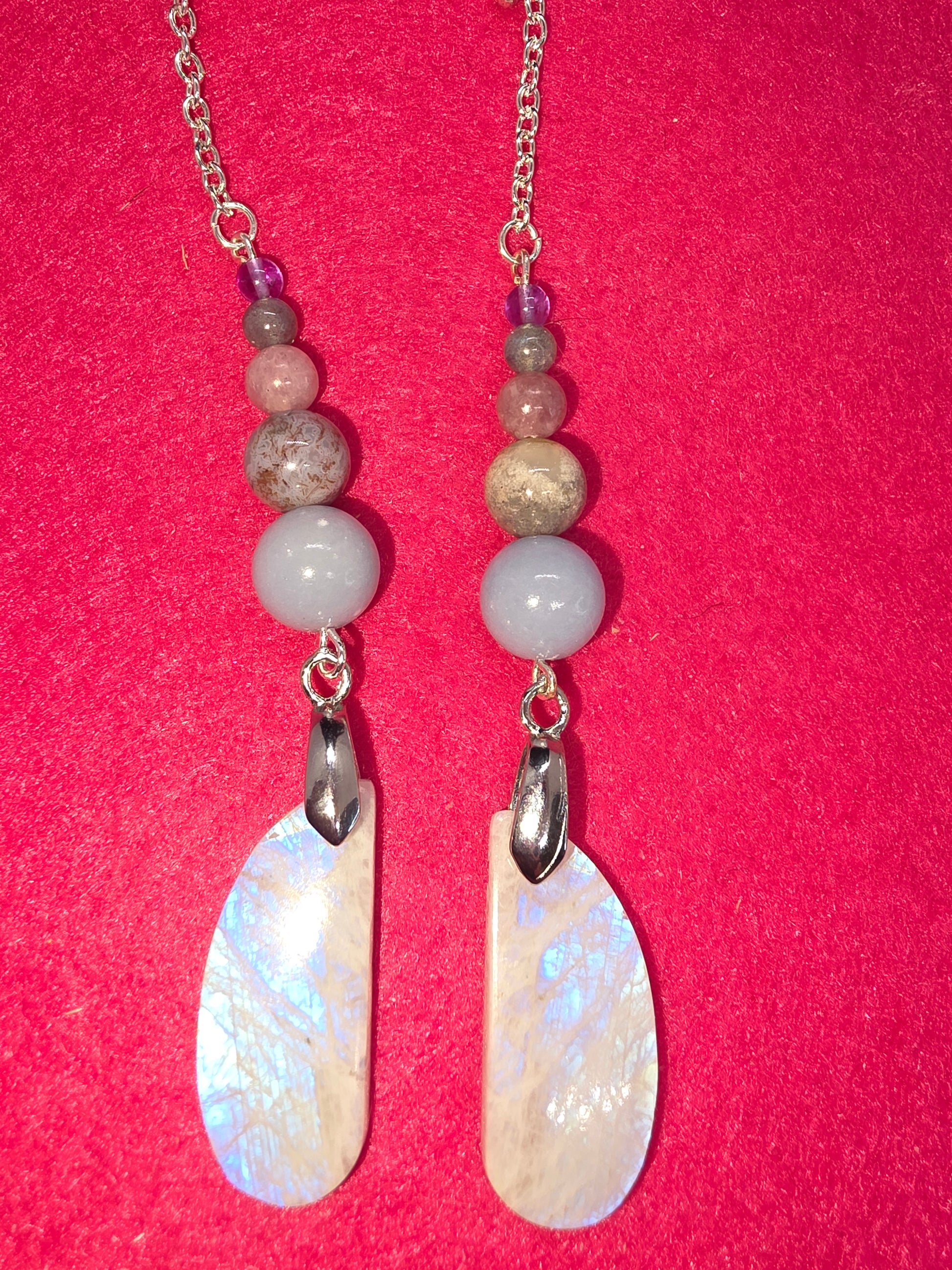 Viking & Butterfly Whispers: Silver Hair Clips with Blue Flash & Ancient Gems - Cinnful Charms Jewelry 