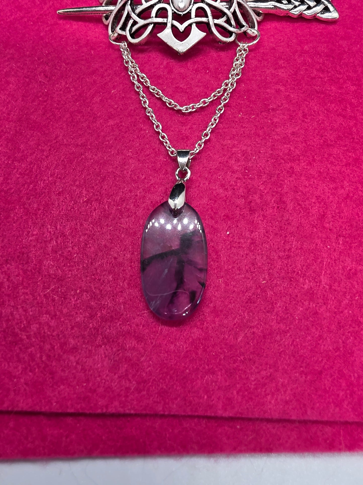 Skaldic Silhouettes: Amethyst & Silver Hair Art - Cinnful Charms Jewelry 