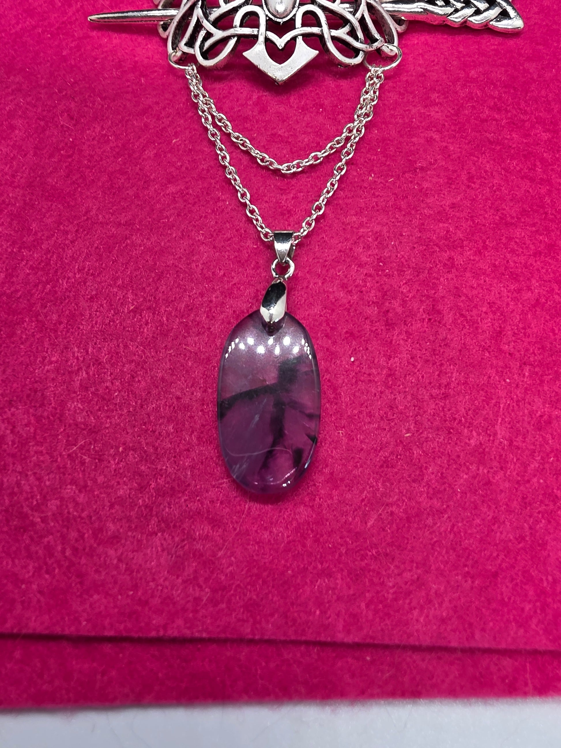 Skaldic Silhouettes: Amethyst & Silver Hair Art - Cinnful Charms Jewelry 