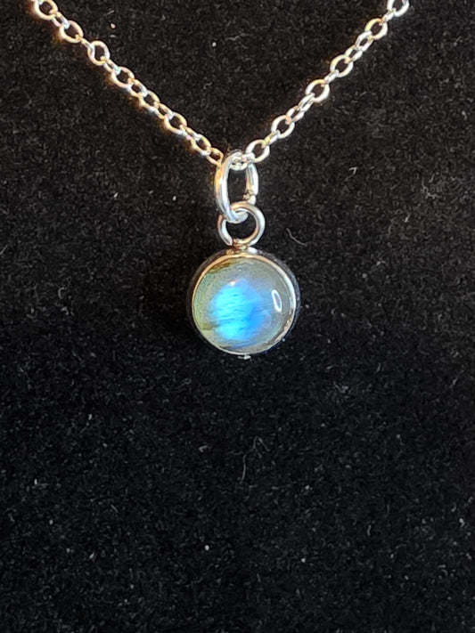 Shifting Horizons: A Labradorite Drop Necklace - Cinnful Charms Jewelry 