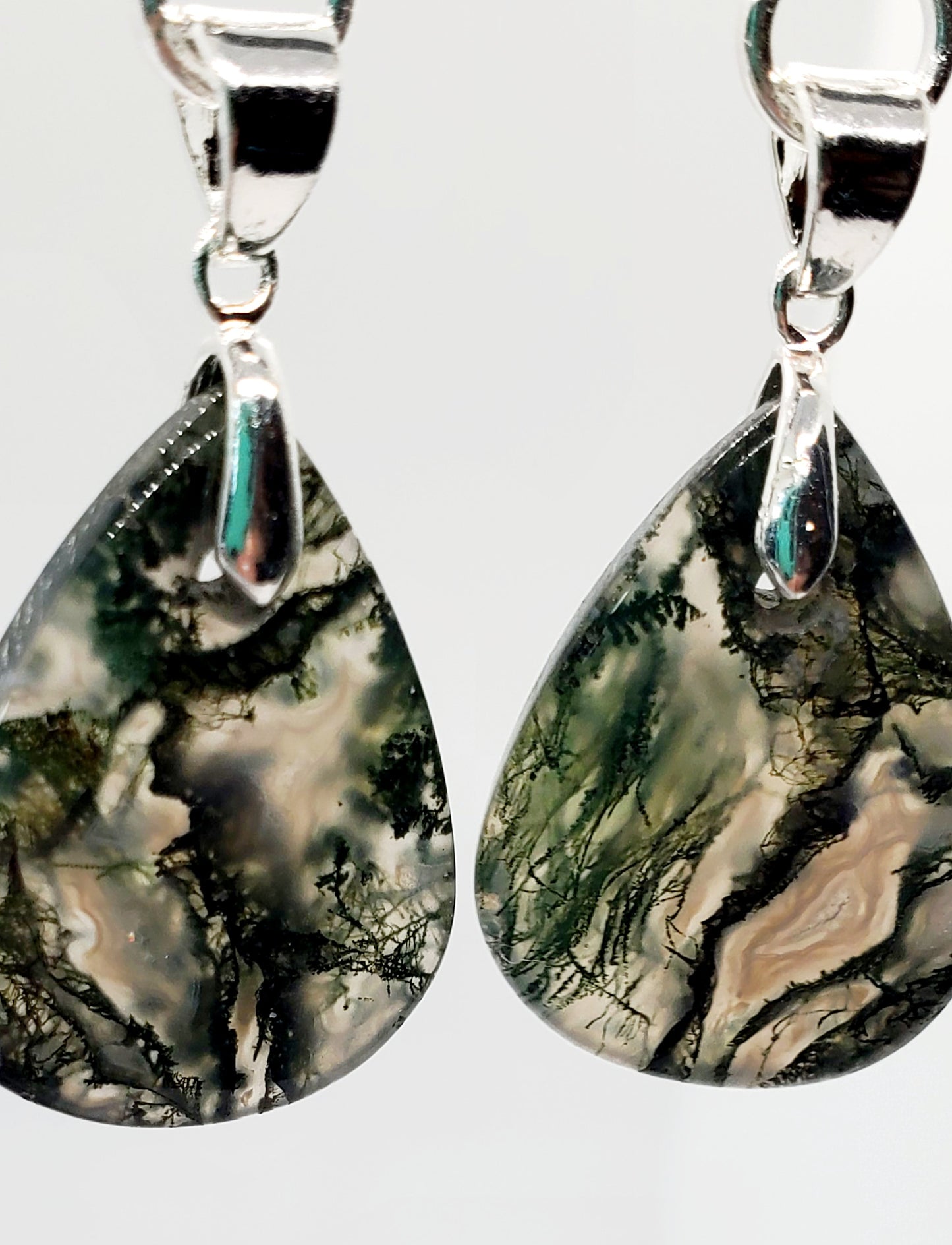 Tears of the Earth: Stunning Moss Agate Drop Earrings - Cinnful Charms Jewelry 