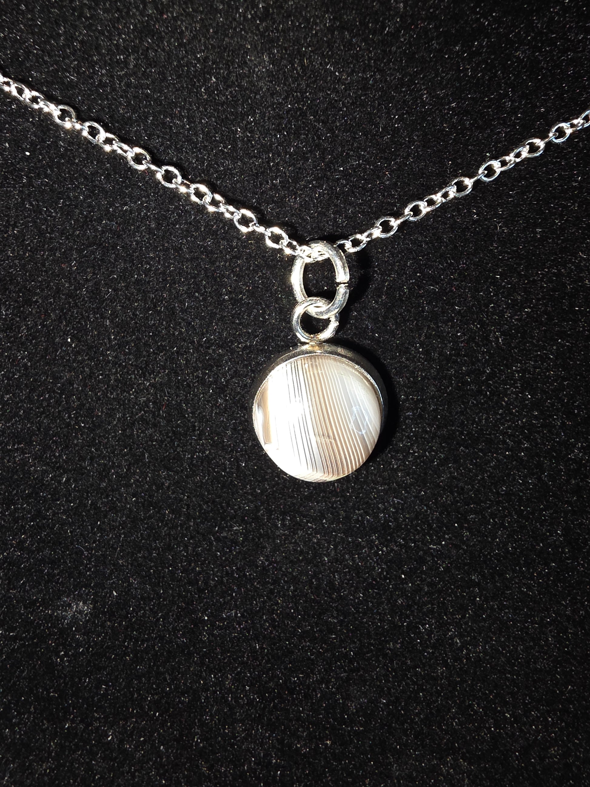 Earth's Canvas: A Botswana Agate Drop Necklace - Cinnful Charms Jewelry 