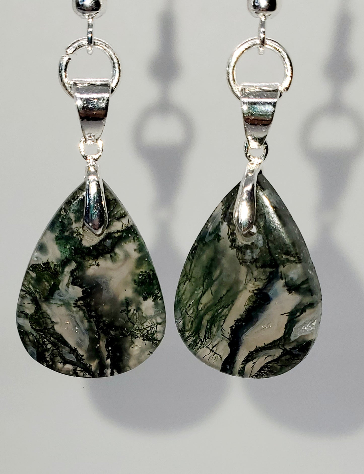 Tears of the Earth: Stunning Moss Agate Drop Earrings - Cinnful Charms Jewelry 