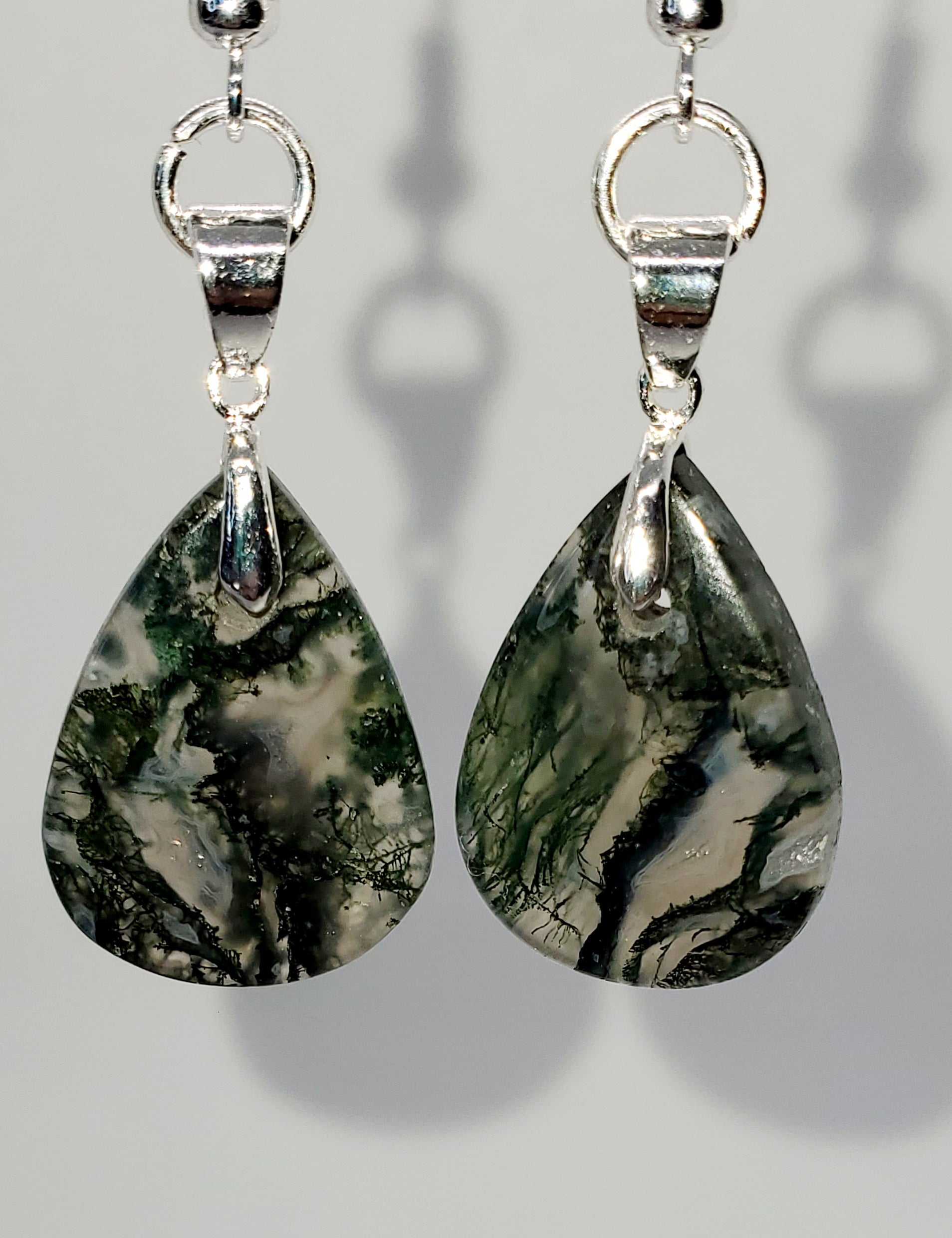 Tears of the Earth: Stunning Moss Agate Drop Earrings - Cinnful Charms Jewelry 