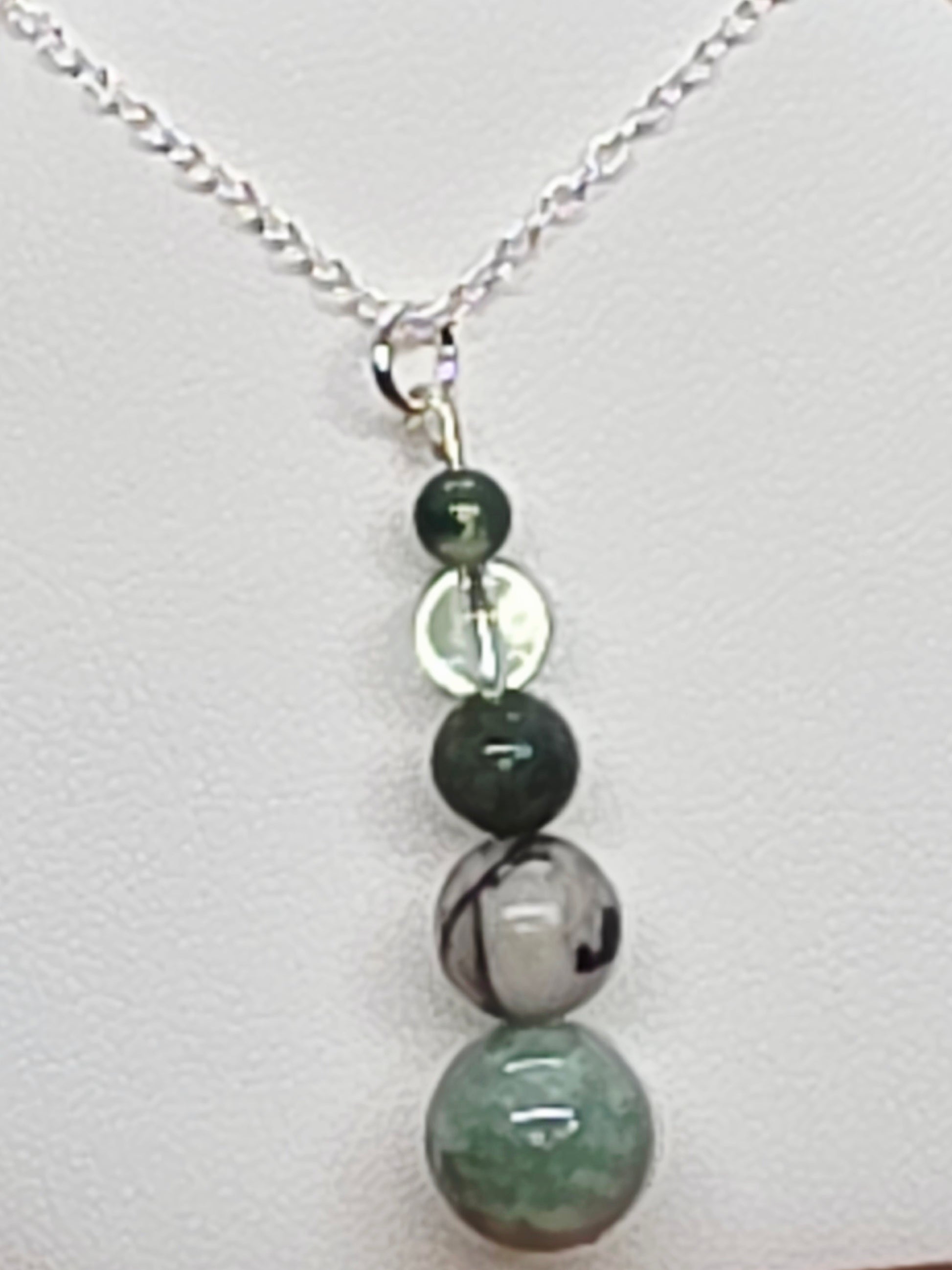 Whispers of the Woods Necklace: Amazonite, Tree Agate, Fancy Jasper, Fluorite & Moss Agate - Cinnful Charms Jewelry 