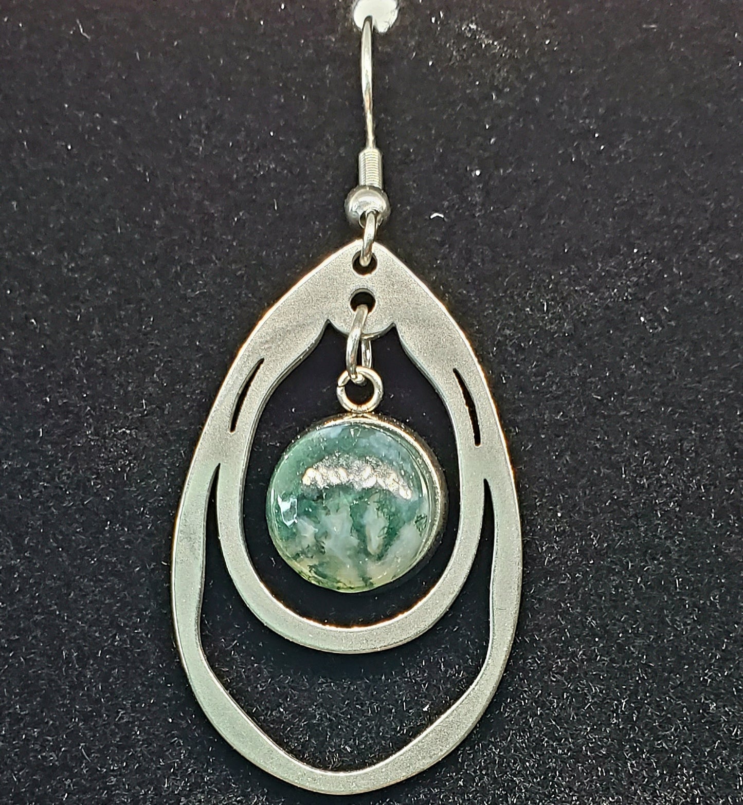 Stunning Moss Agate Earrings: Nature's Beauty Captured - Cinnful Charms Jewelry 
