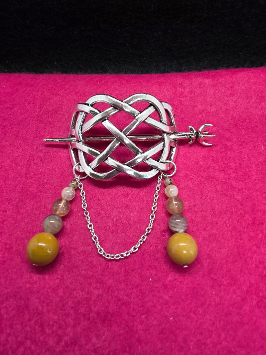 Ancient Echoes: Sterling & Stone Viking Hair Clips - Cinnful Charms Jewelry 