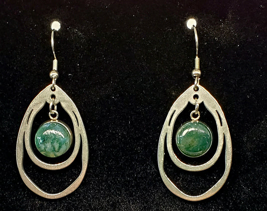 Stunning Moss Agate Earrings: Nature's Beauty Captured - Cinnful Charms Jewelry 