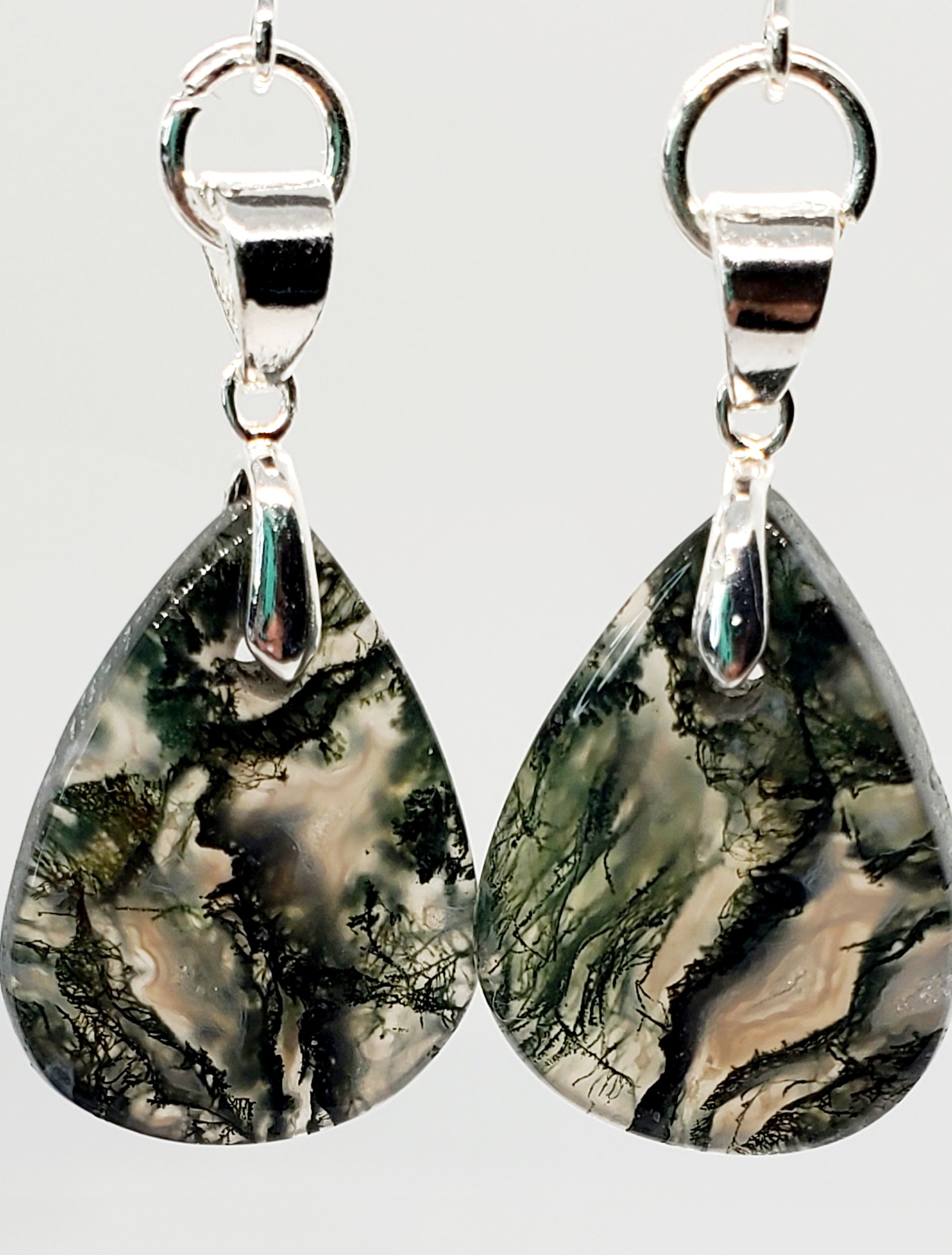 Tears of the Earth: Stunning Moss Agate Drop Earrings - Cinnful Charms Jewelry 