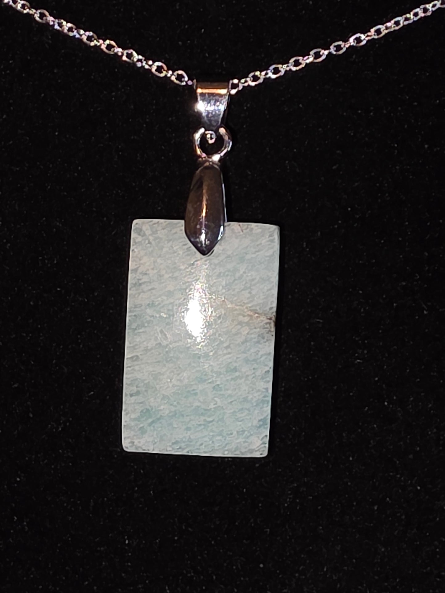 Tranquil Skies: A Square Amazonite Necklace - Cinnful Charms Jewelry 