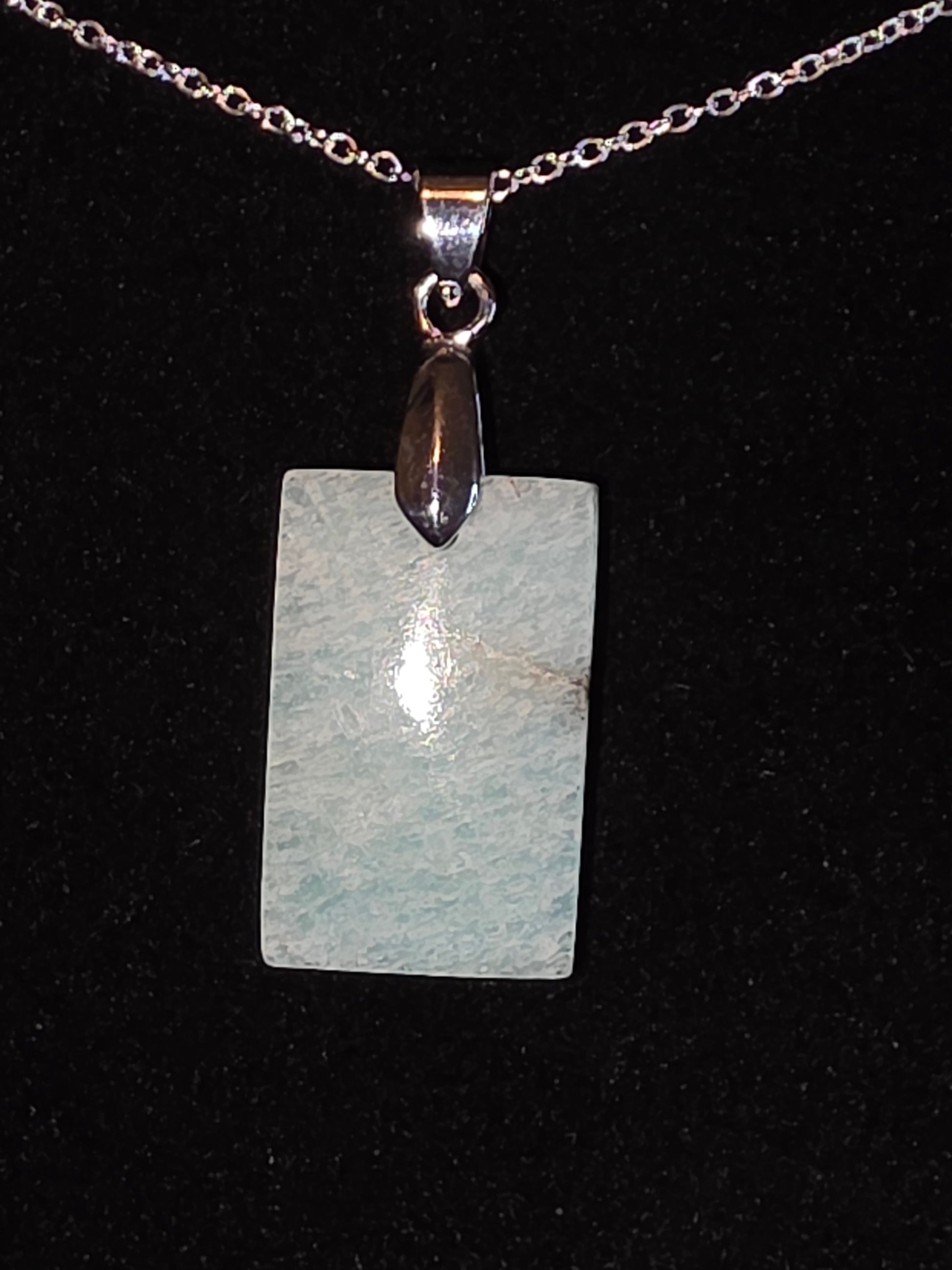 Tranquil Skies: A Square Amazonite Necklace - Cinnful Charms Jewelry 