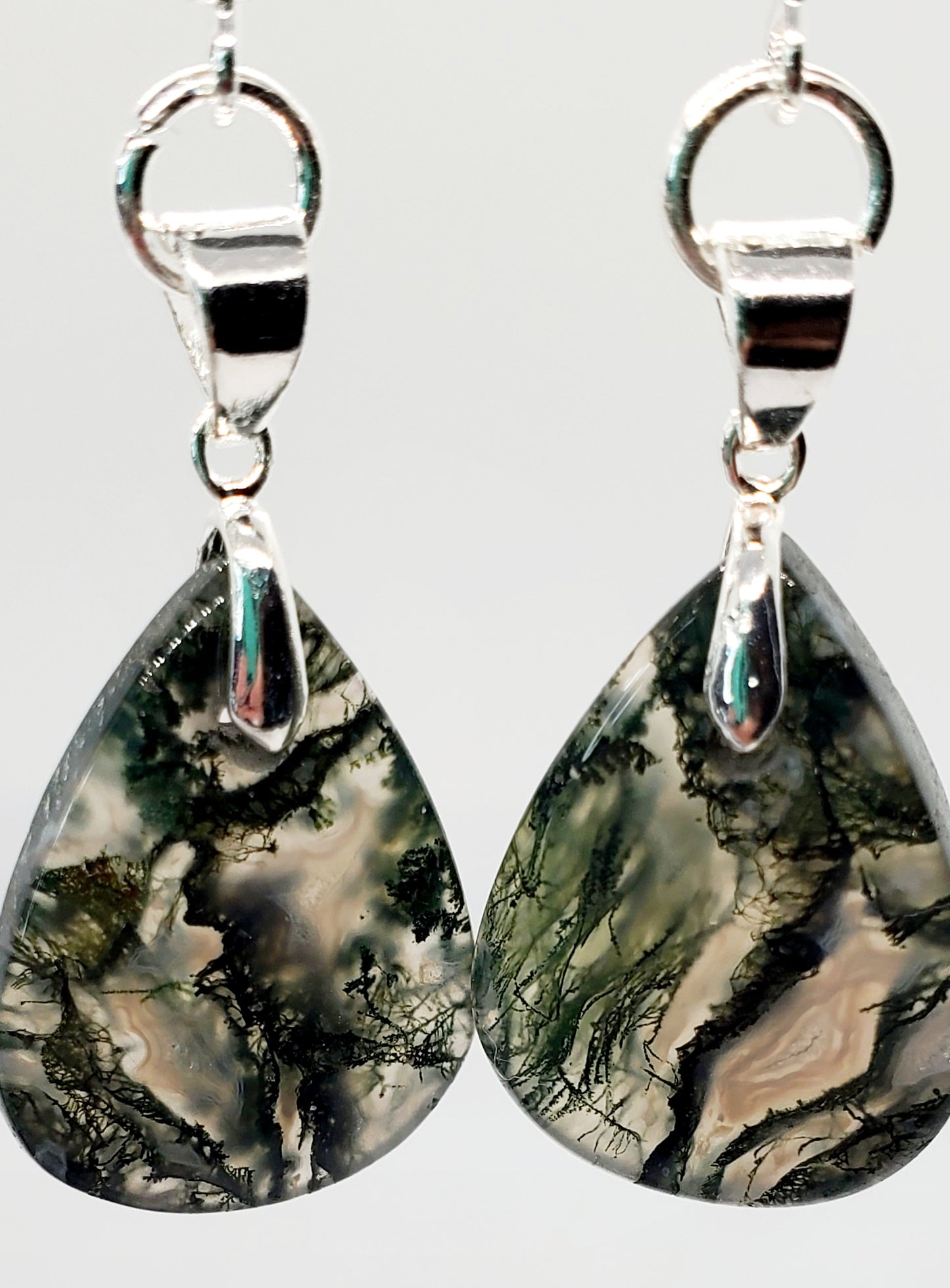 Tears of the Earth: Stunning Moss Agate Drop Earrings - Cinnful Charms Jewelry 