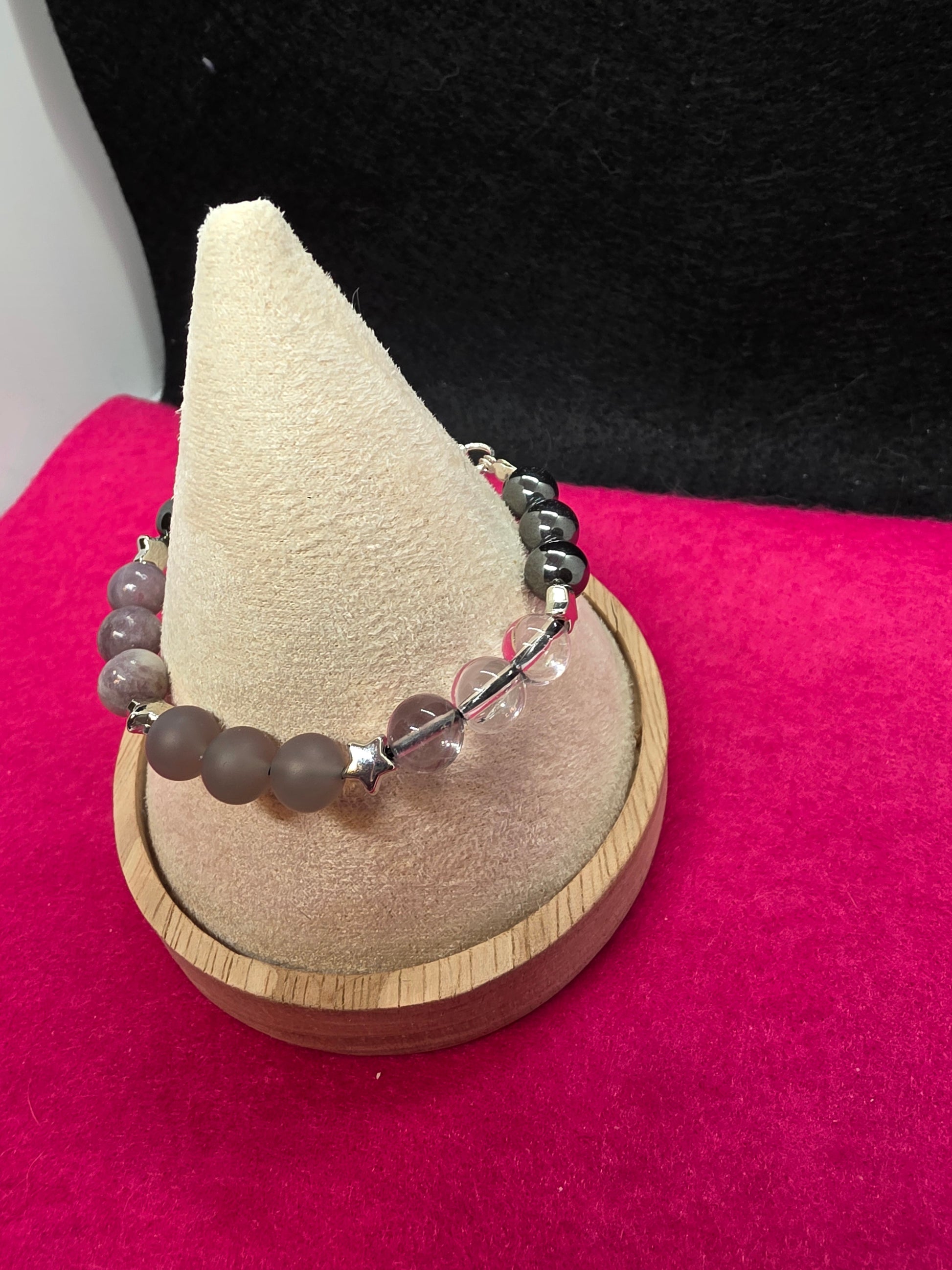 Echoes of Grey Skies: Stone Bracelet - Cinnful Charms Jewelry 