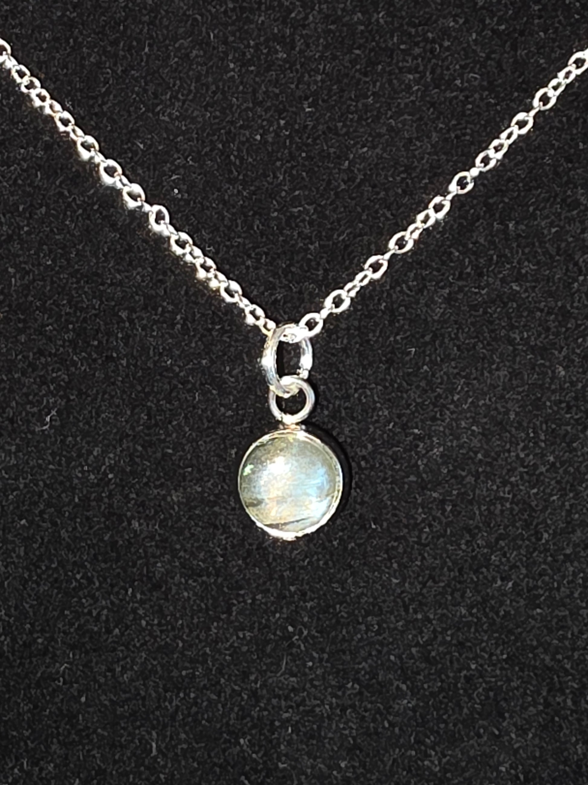 Shifting Horizons: A Labradorite Drop Necklace - Cinnful Charms Jewelry 