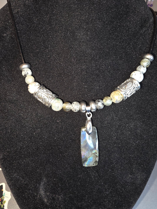 Dawn & Journey: Men's Necklaces with Labradorite, Larvikite, and More - Cinnful Charms Jewelry 
