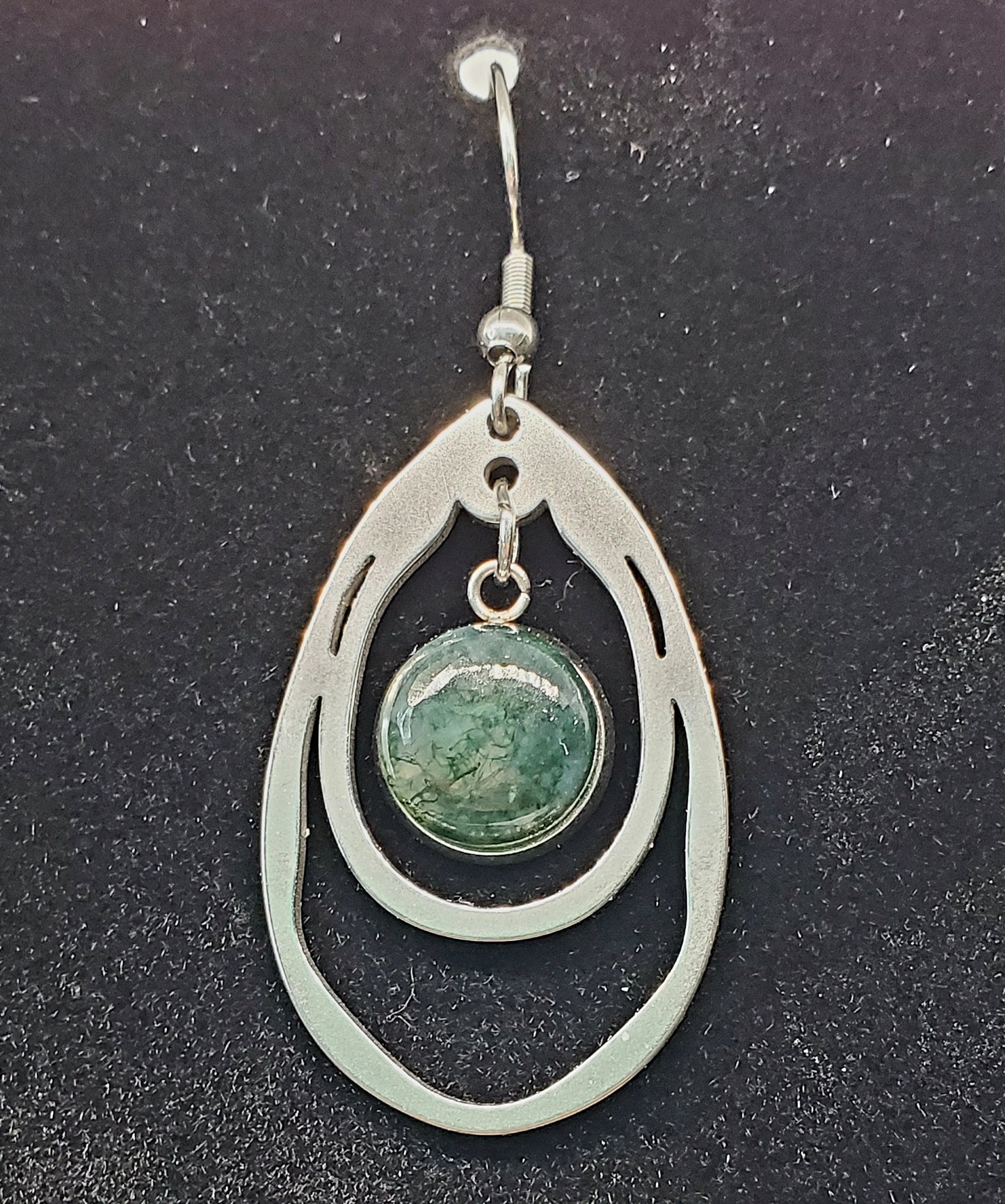 Stunning Moss Agate Earrings: Nature's Beauty Captured - Cinnful Charms Jewelry 