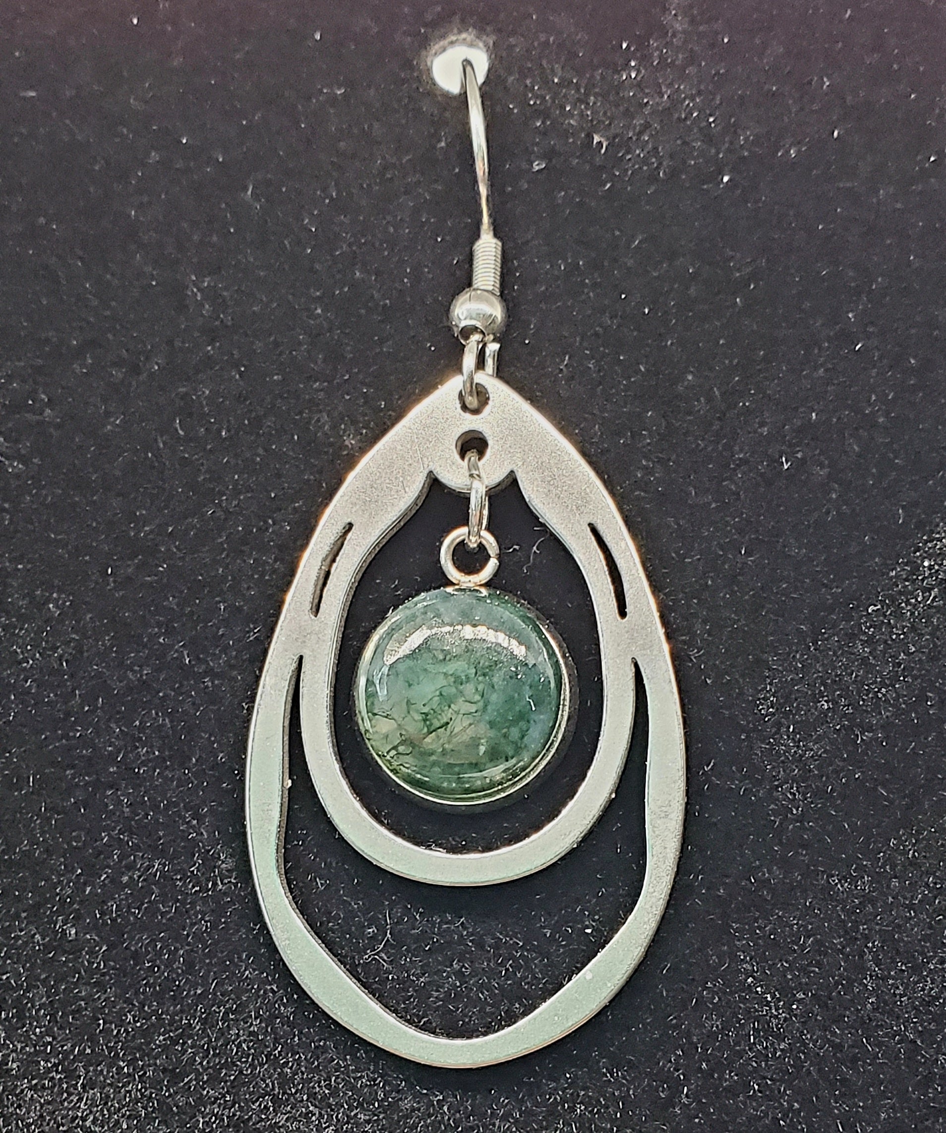 Stunning Moss Agate Earrings: Nature's Beauty Captured - Cinnful Charms Jewelry 