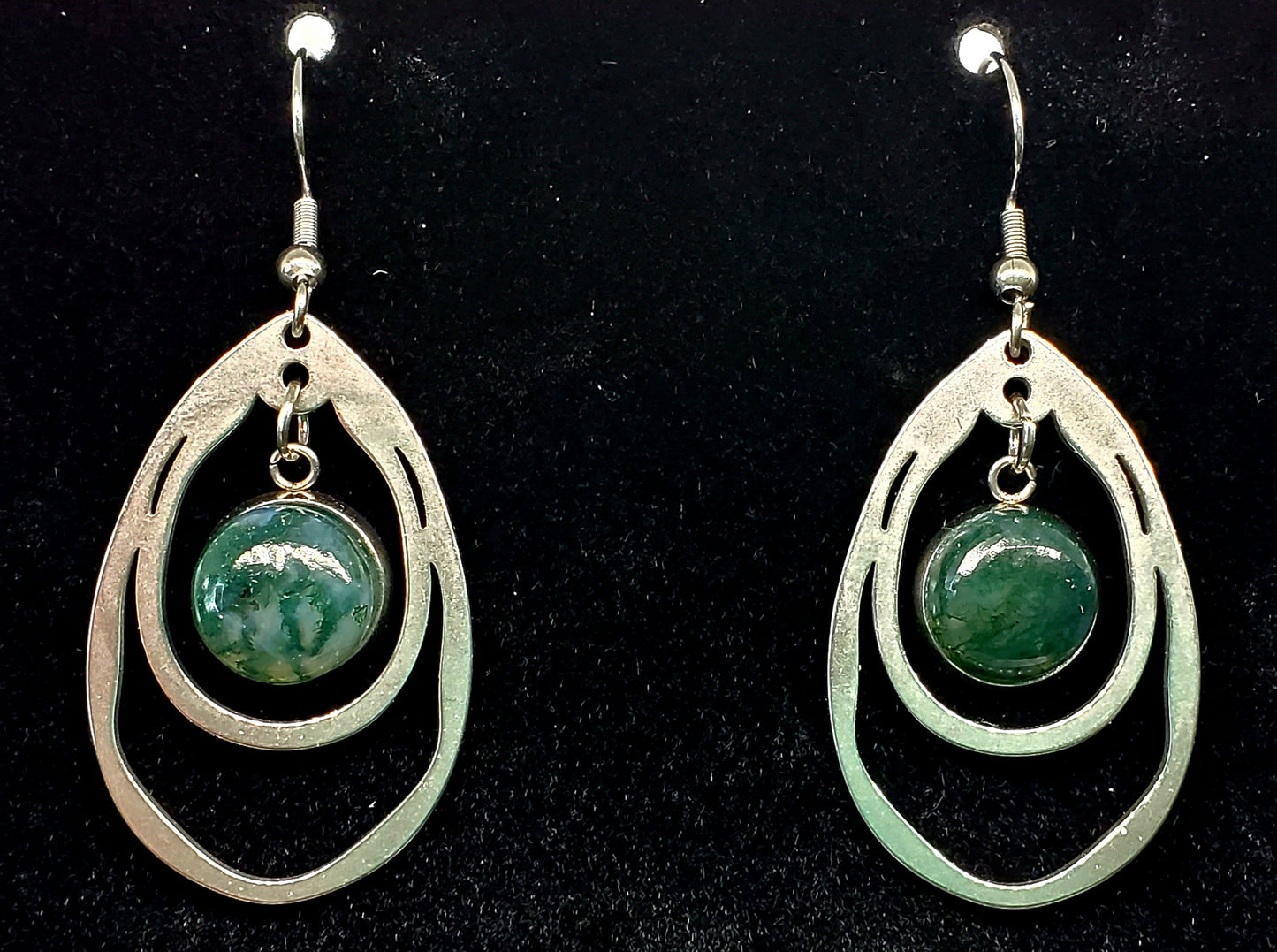 Stunning Moss Agate Earrings: Nature's Beauty Captured - Cinnful Charms Jewelry 