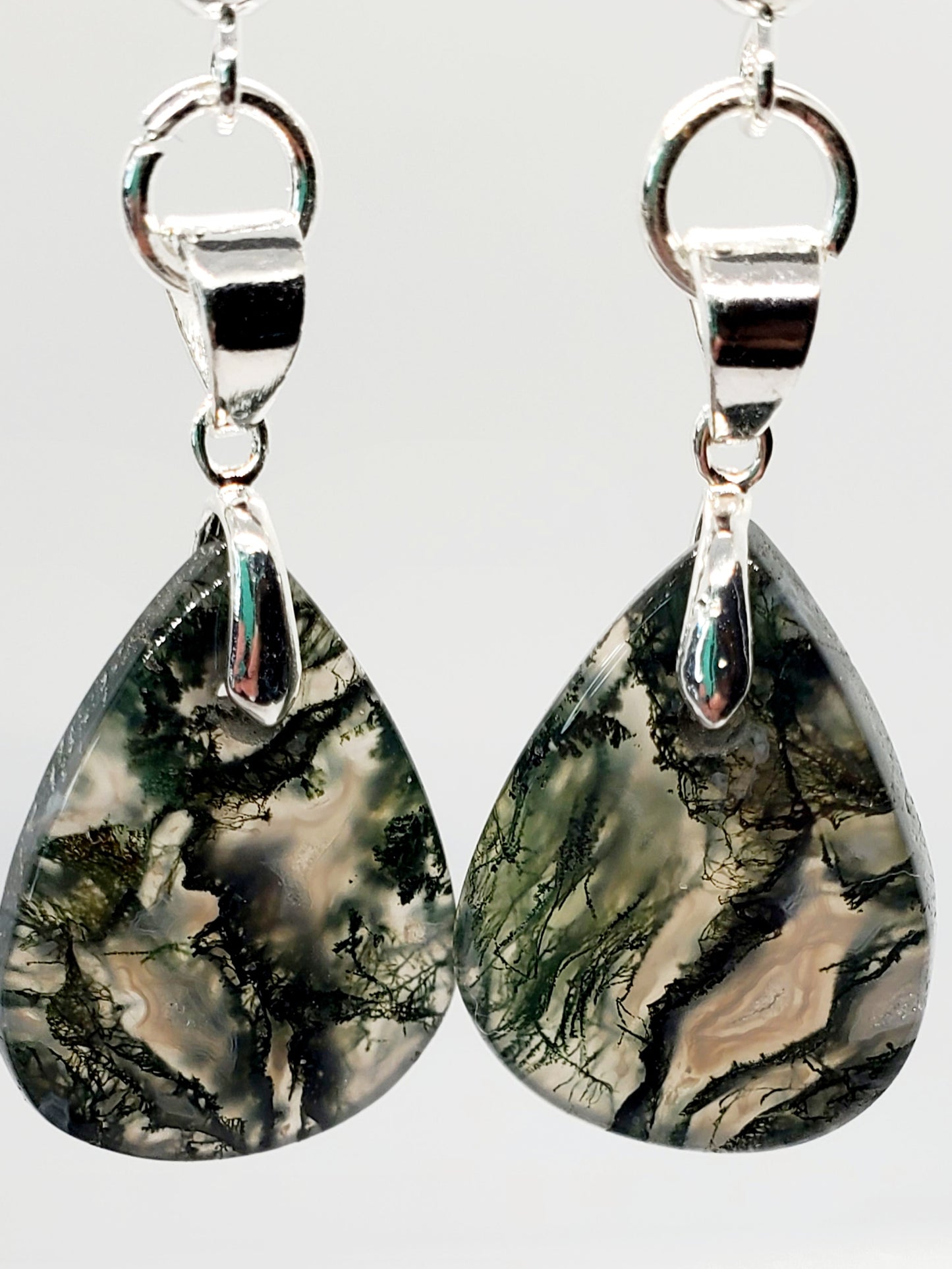 Tears of the Earth: Stunning Moss Agate Drop Earrings - Cinnful Charms Jewelry 