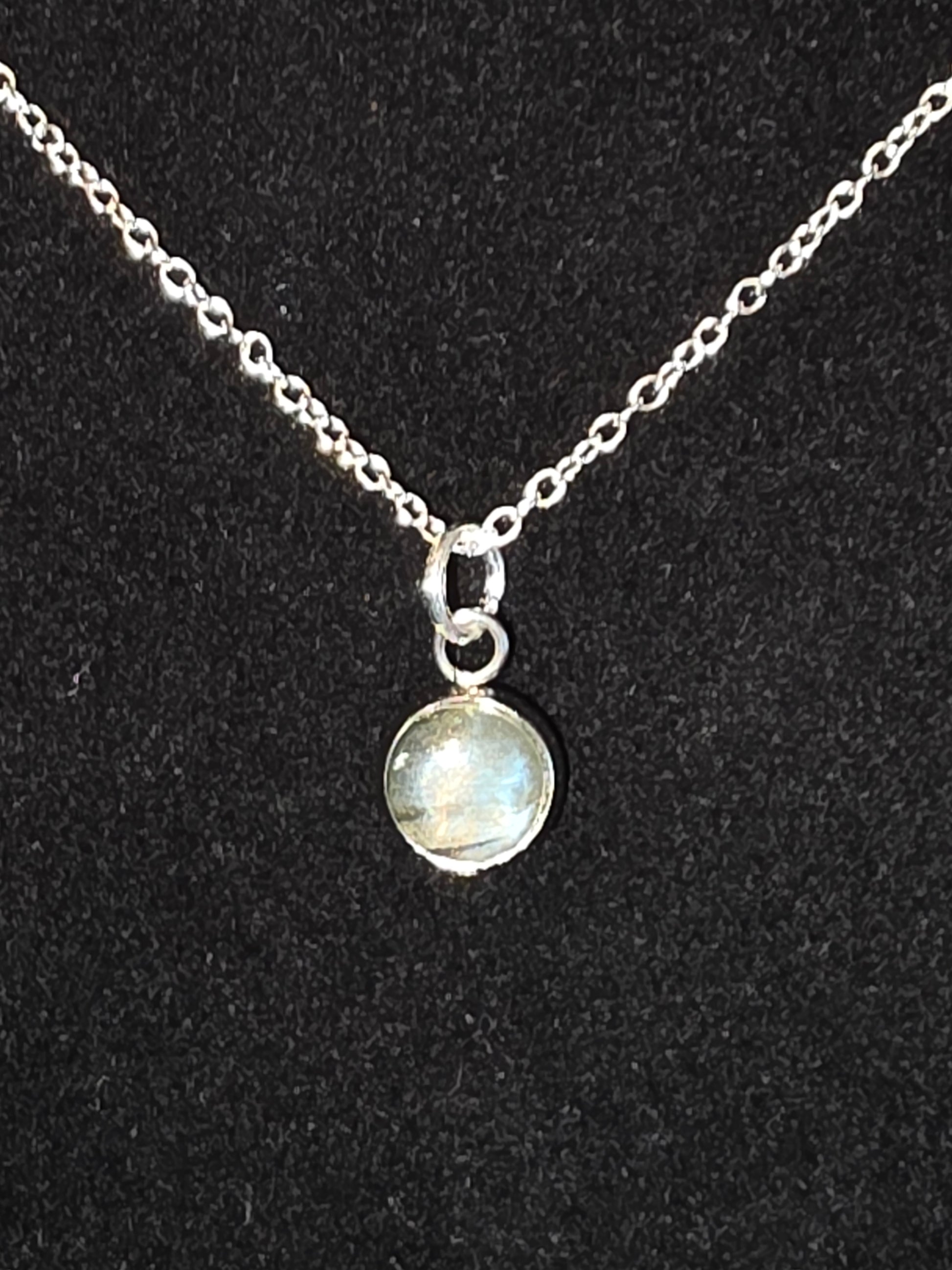 Shifting Horizons: A Labradorite Drop Necklace - Cinnful Charms Jewelry 
