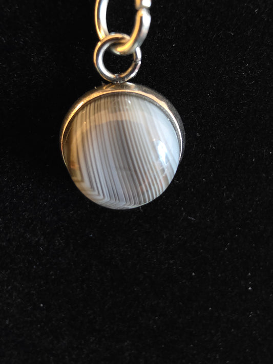 Earth's Canvas: A Botswana Agate Drop Necklace - Cinnful Charms Jewelry 