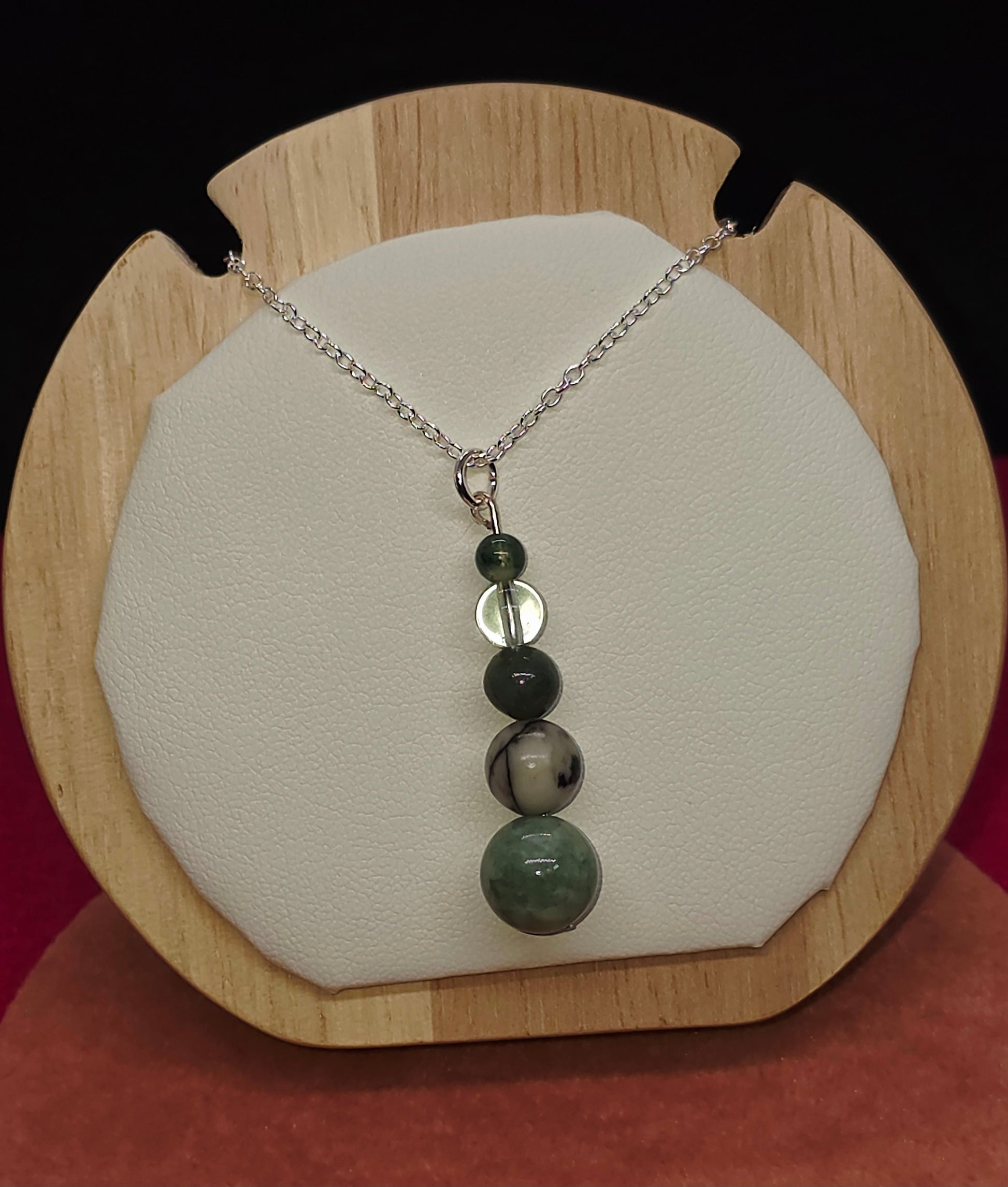 Whispers of the Woods Necklace: Amazonite, Tree Agate, Fancy Jasper, Fluorite & Moss Agate - Cinnful Charms Jewelry 