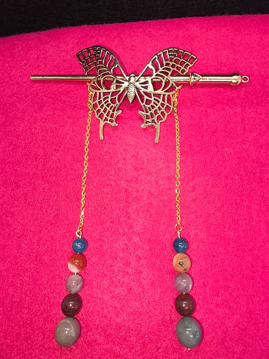 The Monarch's Treasure: Viking Gold & Gemstone Hair Adornments - Cinnful Charms Jewelry 