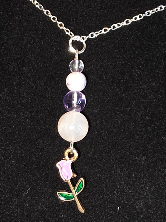 Whispering Petals, Radiant Stones necklace - Cinnful Charms Jewelry 