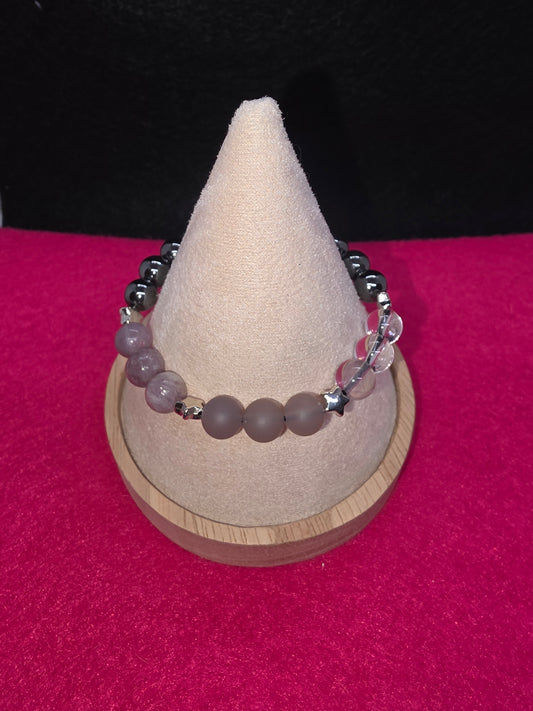 Echoes of Grey Skies: Stone Bracelet - Cinnful Charms Jewelry 